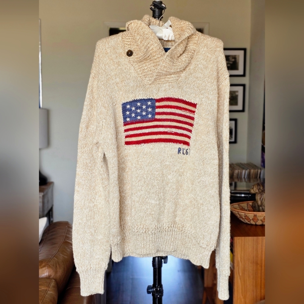 VTG Polo Ralph Lauren American Flag Sweater - Picture 2 of 6